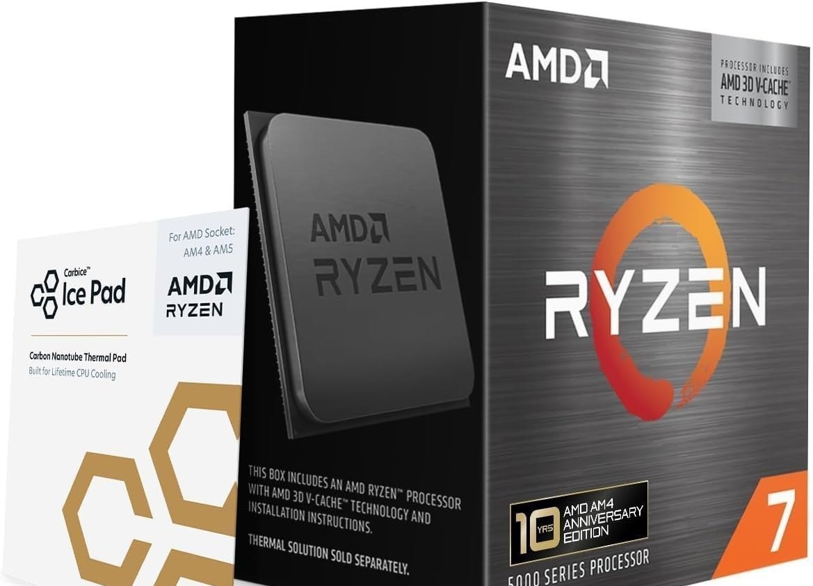 Processador AMD Ryzen 7 5800X3D de 8 núcleos e 16 threads para desktop com tecnologia AMD 3D V-Cache