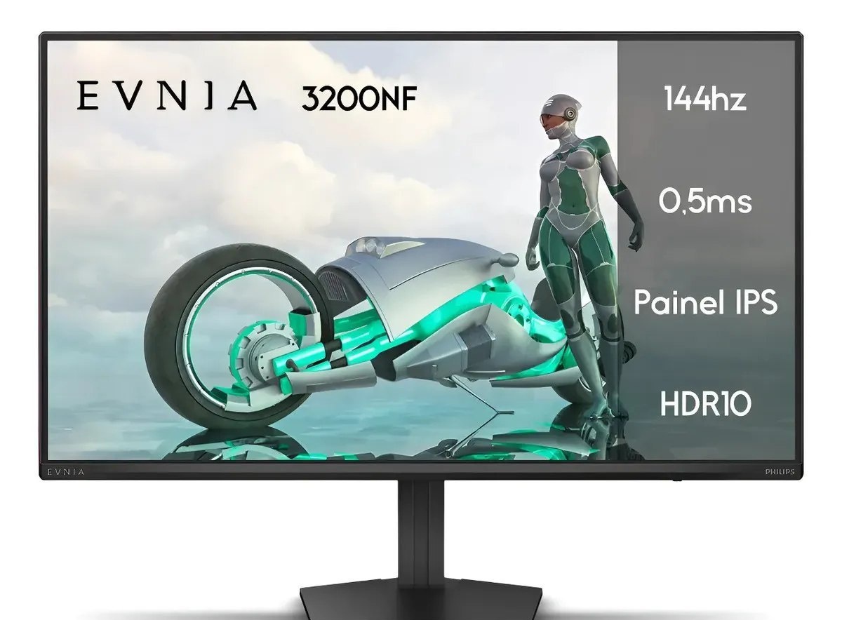 Monitor Gamer Phillips 24 Evnia IPS 144hz 0.5ms Wide Fullhd Preto 127220v
