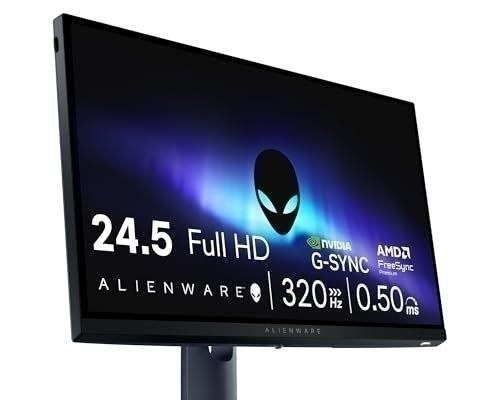 Monitor Gamer Alienware 25 Full HD 1920 x 1080  320Hz  Fast IPS 0,5ms com AMD FreeSync Premium e NVIDIA G-SYNC  AW2525HM