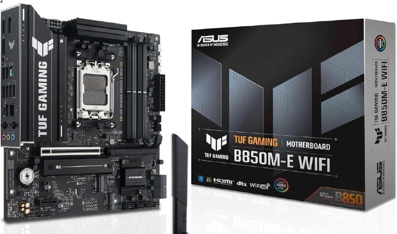 Placa Mãe ASUS TUF GAMING B850M-E WIFI, AMD AM5, mATX, DDR5, Wi-fi 6E, Bluetooth, Preto - 90MB1LS0-M0EAY0
