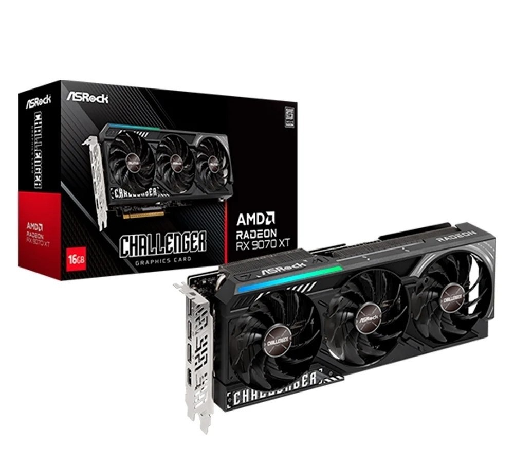 Placa de Vídeo ASRock Radeon RX 9070 XT Challenger, AMD, 16GB - 90-GA61ZZ-00UANF