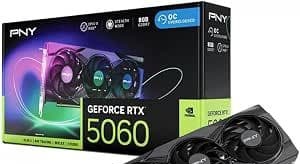 Placa de Vídeo Pny Nvidia Geforce Rtx 5060 Epic-x Rgb Oc Triple Fan, 8gb, Gddr7, Dlss, Ray Tracing, Vcg50608tfxxpb1-o-tf