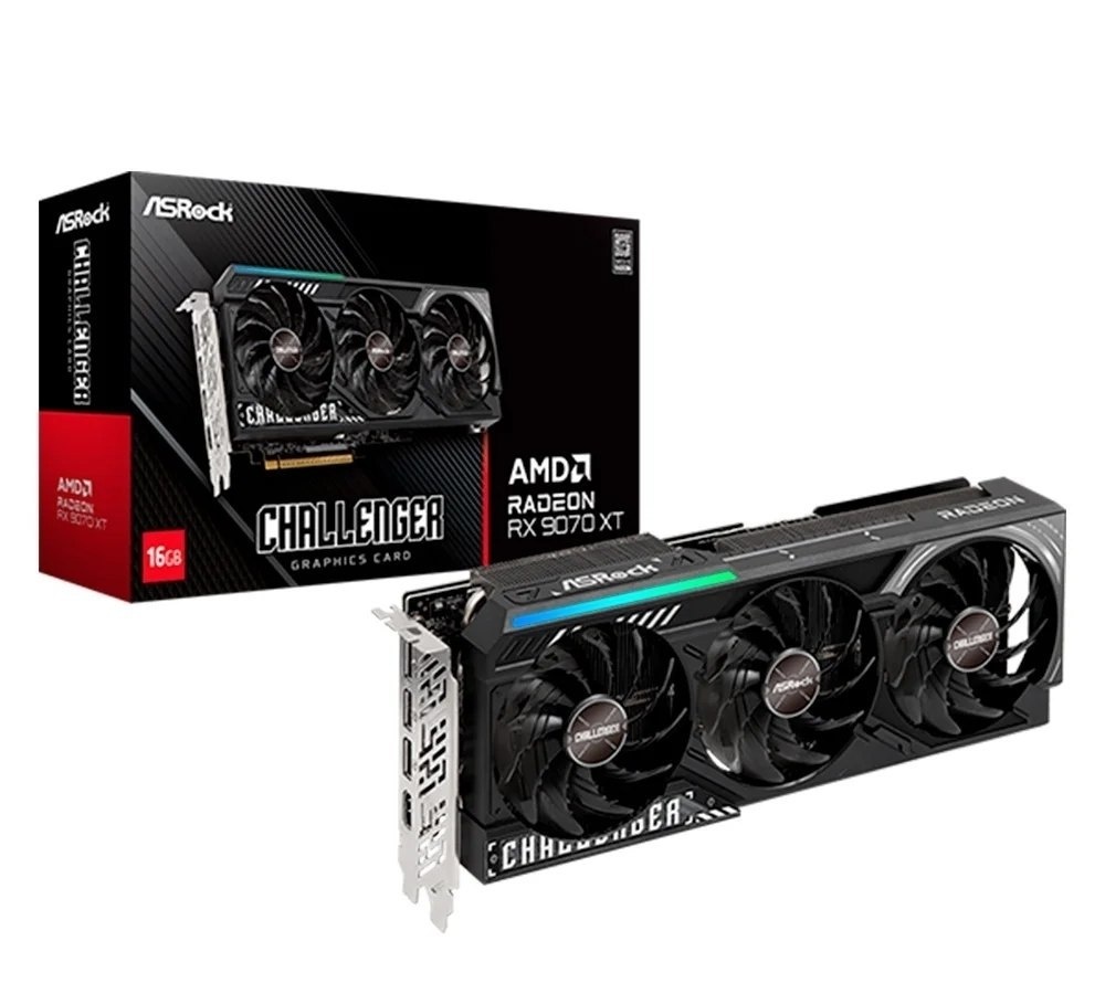 Placa de Vídeo ASRock Radeon RX 9070 XT Challenger, AMD, 16GB - 90-GA61ZZ-00UANF