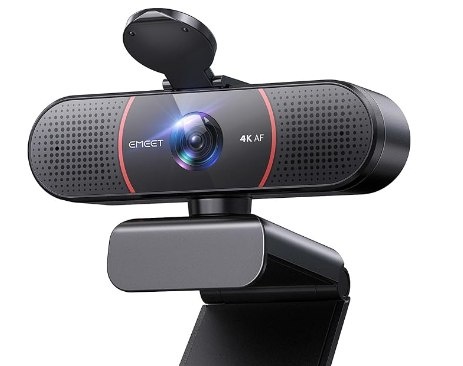 Webcam EMEET C960 4K, Sensor Sony UHD, Foco Automático PDAF, Microfones Duplos, Correção de Luz, FOV 73, Capa de Privacidade