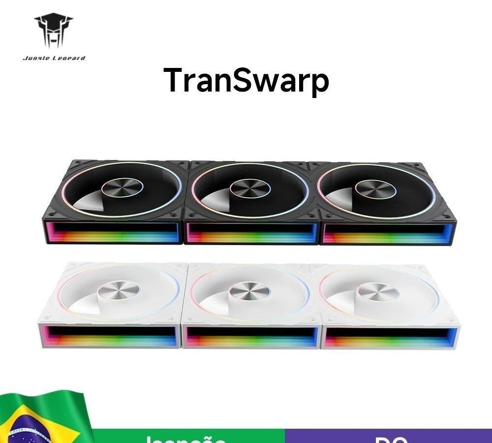 Kits Fans 3 em 1, 360mm ARGB Jungle Leopard Transwarp