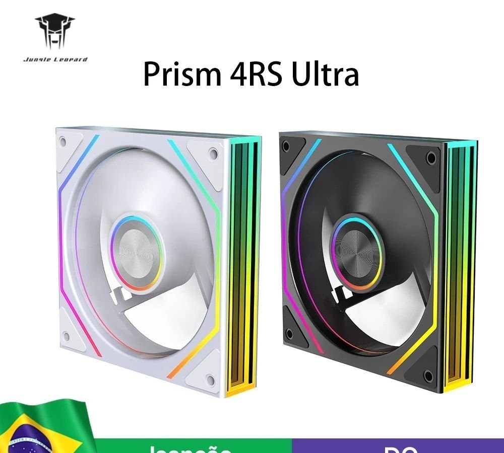 4x Ventoinha Jungle Leopard Prism 4RS Ultra 120mm ARGB Espelho Ilimitado 800-1850RPM