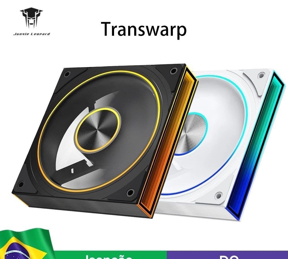 4x Ventoinha Jungle Leopard Transwarp ARGB 120mm140mm 5V 3PIN com ARGB