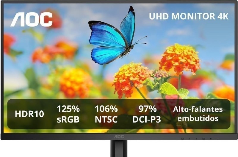 Monitor AOC 27 4K IPS 106 NTSC 97 DCI-P3 Speakers U27B3A