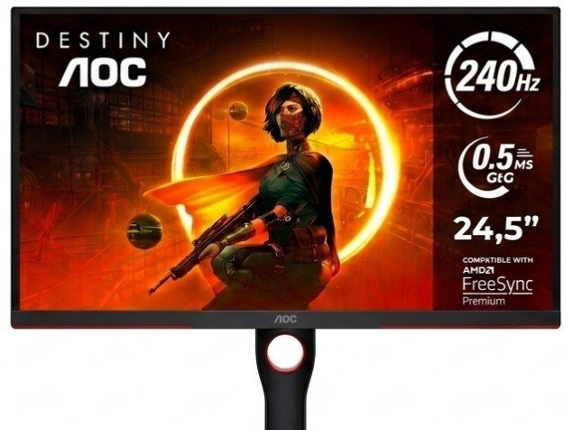 Monitor Gamer AOC Destiny 24,5 Polegadas 240hz 25G3ZM 240hz