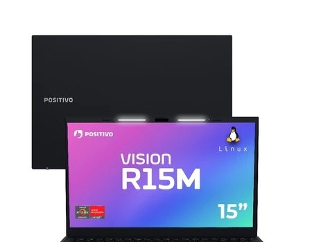 Notebook Positivo Vision R15M AMD Ryzen 5-5625U Linux 8GB RAM 256GB SSD Wi-Fi 6 15 IPS - Preto