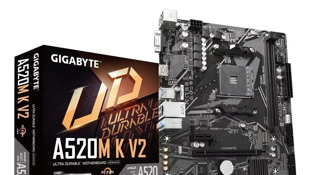 Placa Mãe A520M K V2 AMD AM4 MATX DDR4 Gigabyte Cor Preto
