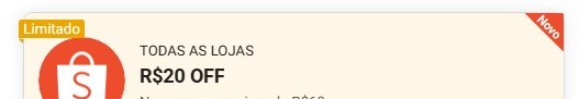 Novo Cupom Shopee