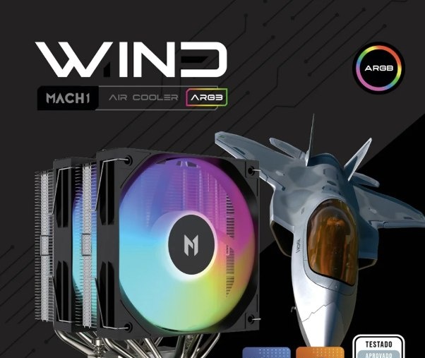 Air Cooler MACH1 WIND, ARGB, AMD e Intel, 120mm, Preto - A60 ARGB