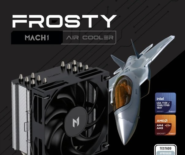 Air Cooler MACH1 FROSTY, AMD e Intel, 120mm, Preto - B60V2