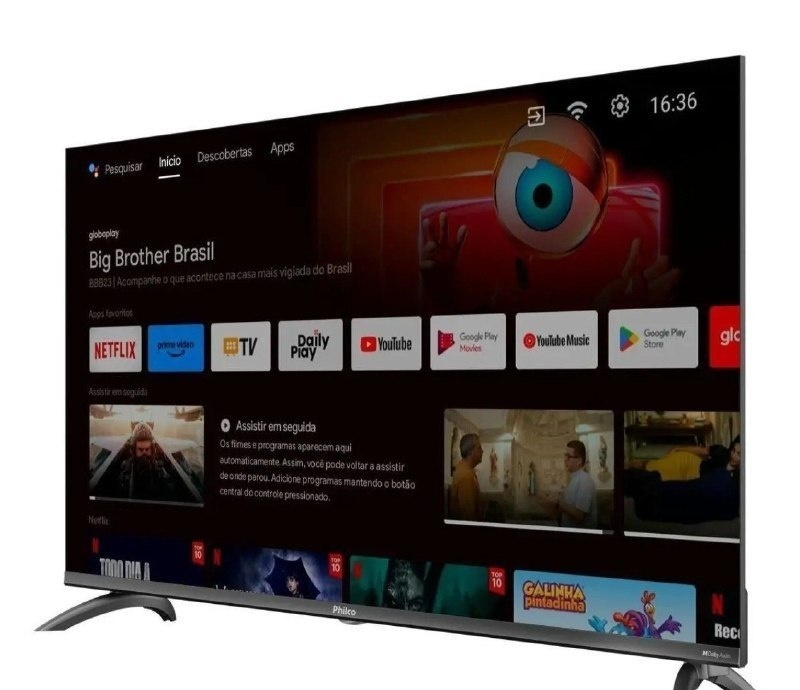 Smart TV Philco P39CRA 39 Full HD DLED Cinza com Roku Tv Bivolt
