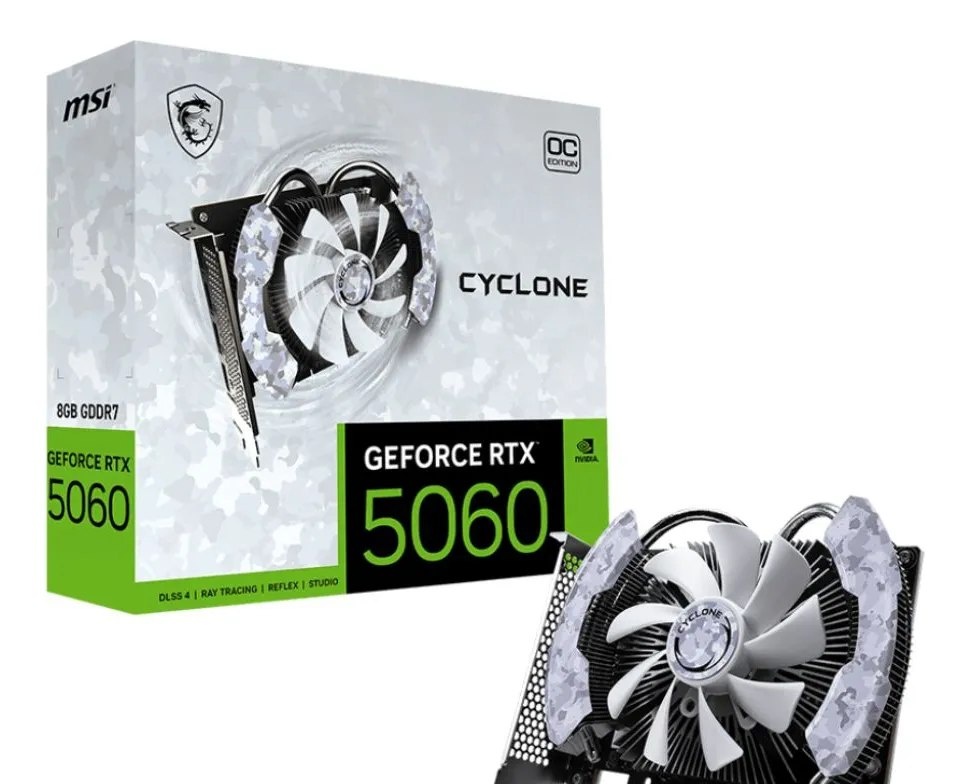 Placa De Video Msi Geforce Rtx 5060 Cyclone Oc 8gb Gddr7