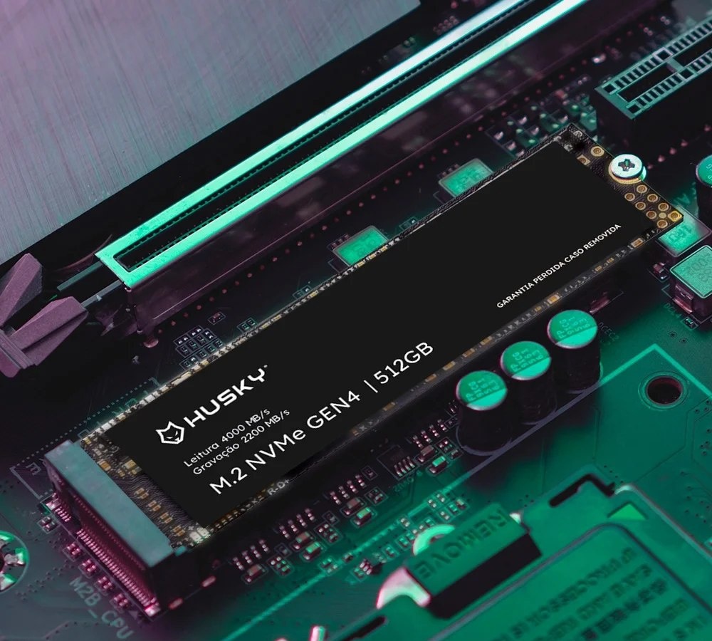 SSD Gen4 Husky ThunderBoost, 512GB, M.2 NVMe, Leitura 4000 MBs, Escrita 2200 MBs - HSSD512GEN4