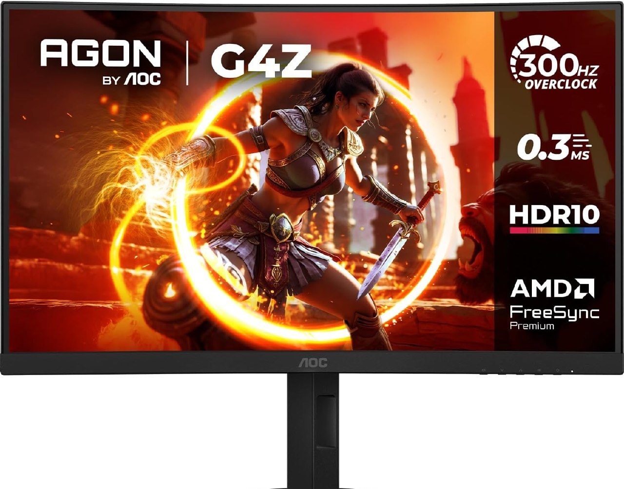 Monitor Gamer Curvo AOC 27, Full HD, 280Hz, 0.3ms, Fast VA, Adaptive-Sync, HDR 10, Altura Ajustável, Preto - C27G4ZP