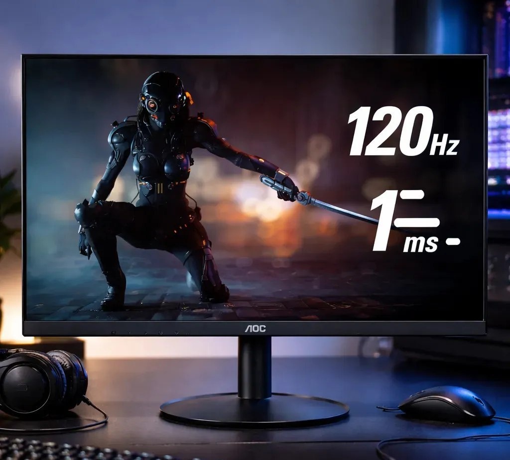 Monitor gamer Aoc Série B30 21.5 Full Hd Gaming 120hz 1ms 22b30hm23 cor preto