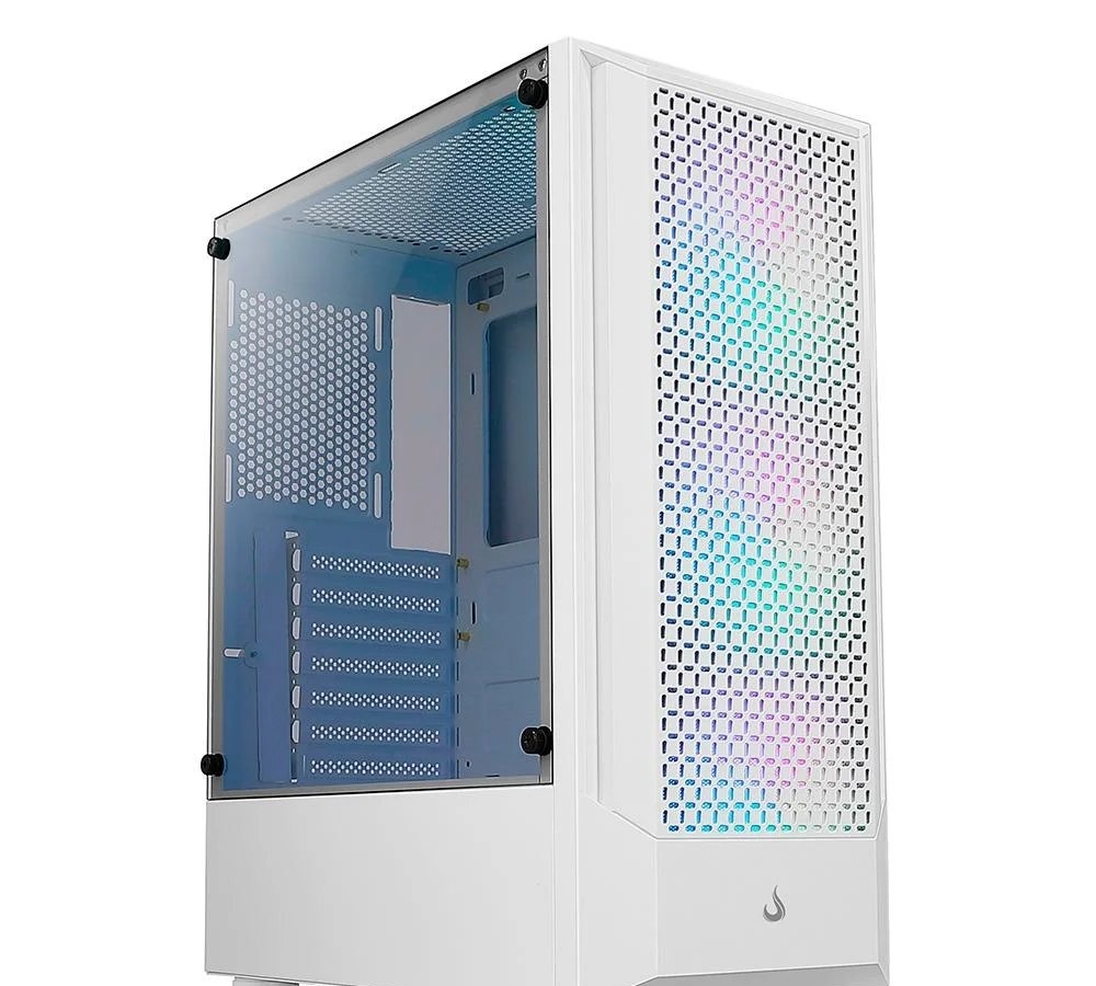 Gabinete Gamer Rise Mode Wave White, Mid Tower, Lateral em Vidro Fumê, ARGB, ATX, 3 Cooler Fan ARGB, Branco - RM-WA-BW-ARGB ou Preto