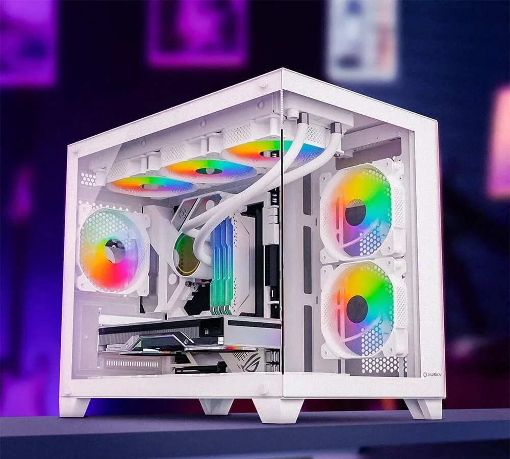 Gabinete Gamer Husky Dome 210, Mini Tower, M-ATX, Lateral e Frontal em Vidro, Sem FANs, Branco - HGN210BR ou Preto