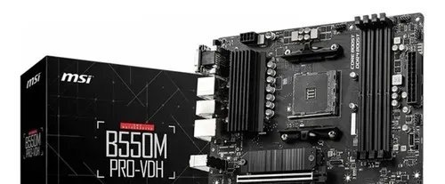 Placa Mae Msi B550m Pro-vdh, Ddr4, Socket Am4, M-atx Preto