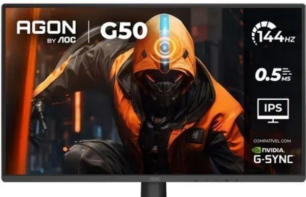 Monitor Gamer AOC AGON G50 24 144Hz 0,5ms IPS HDR10 G-SYNC 24G50F Preto