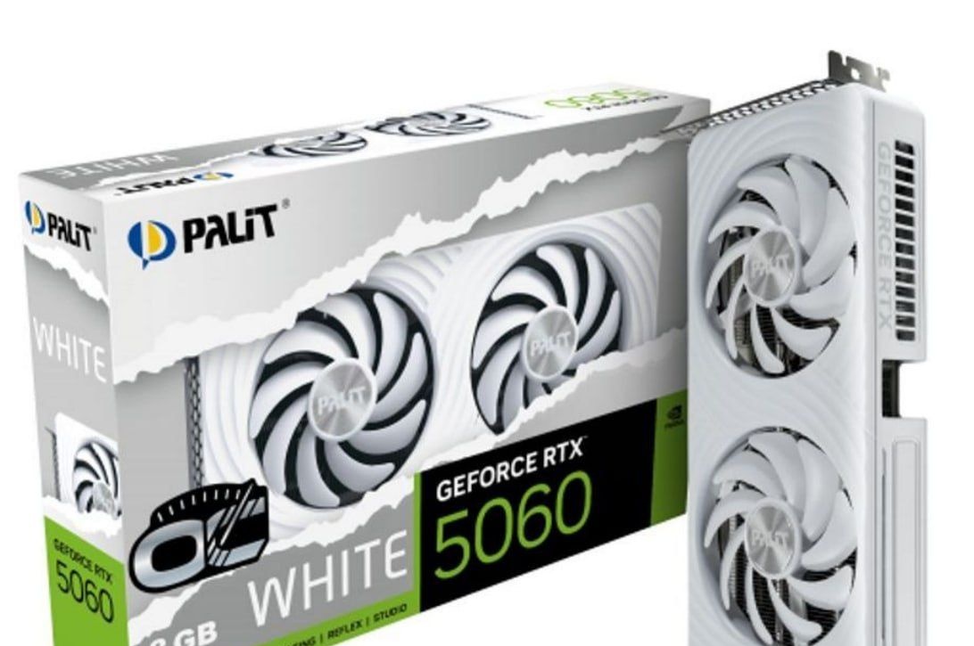 Placa de Video GeForce NVIDIA PALIT RTX5060 WHITE OC 8GB GDDR7 NE75060U19P1-GB2063M