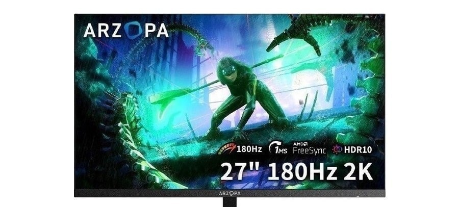 Monitor Gamer Arzopa M1RC, 27 2K QHD 180Hz IPS, 1ms, 115 sRGB, USB-C, HDMI, Display Port