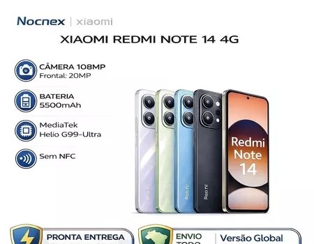 Xiaomi Redmi Note 14 4G 128GB  256GB Versão Global