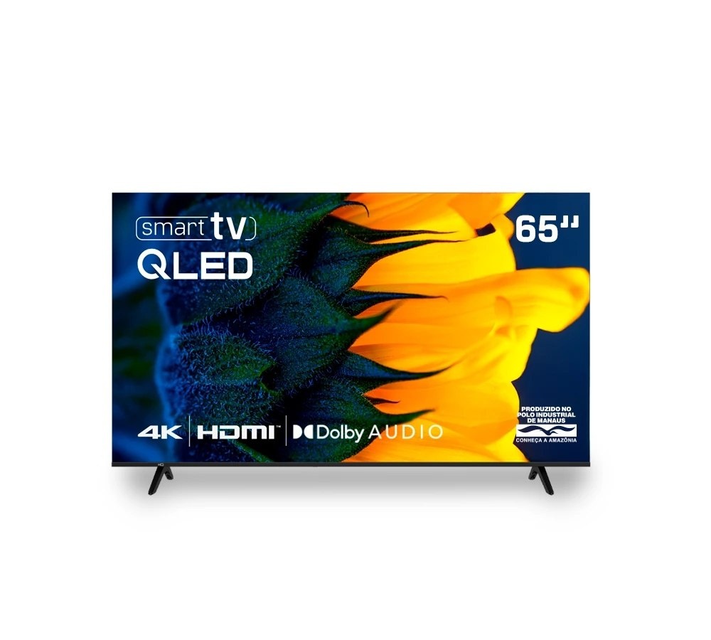 Smart TV HQ QLED 65 Polegadas 4K Dolby Audio Wi-Fi Bluetooth 3 HDMI 2 USB RJ45 Netflix HQ-QLED65SM