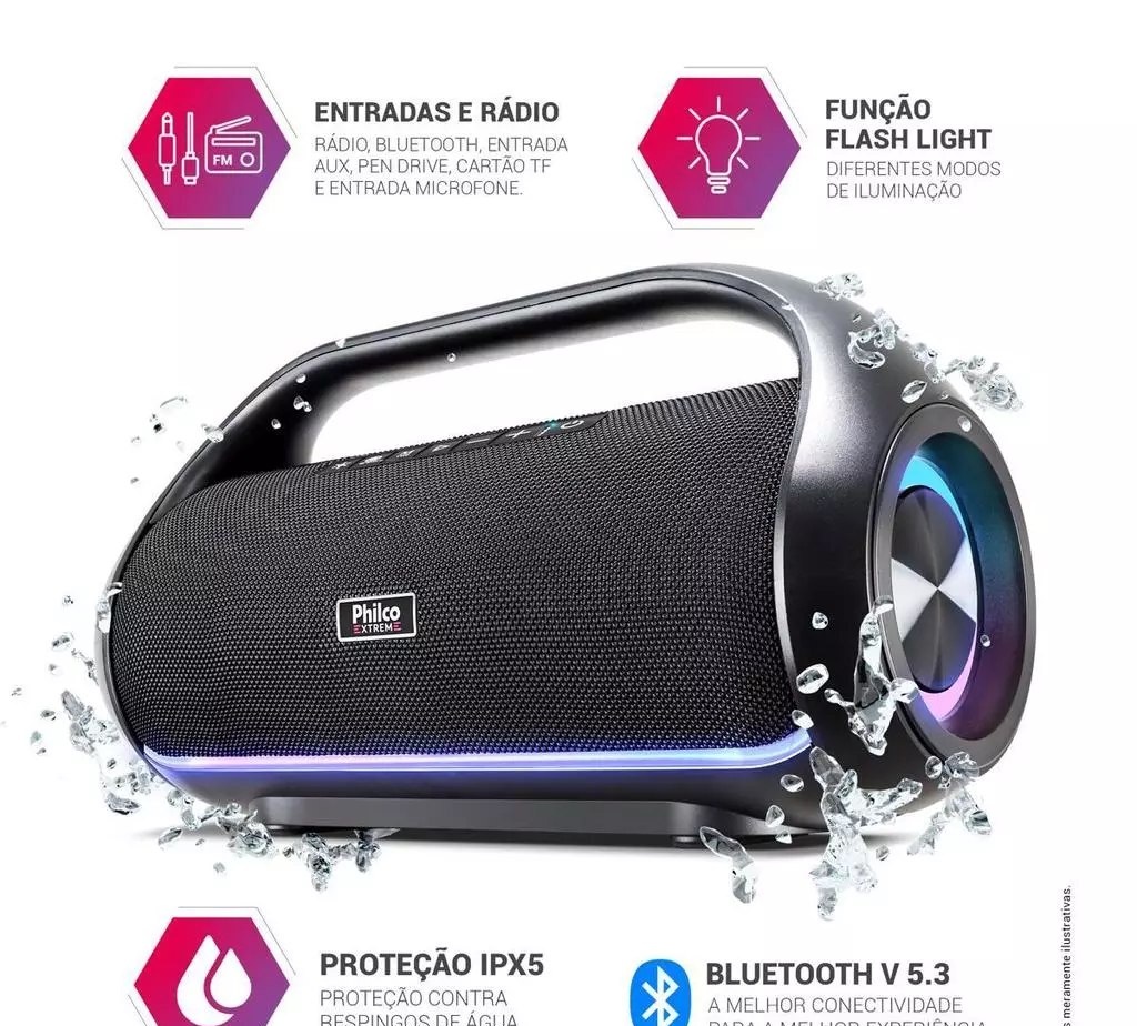 Caixa de Som Speaker Philco Extreme 220W PBS220BT