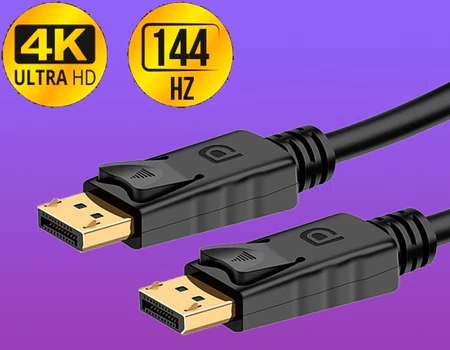 Cabo Displayport Blindado 4k Reforçado 144Hz 1,8 Metros Pra Placa de Vídeo Console Monitor Projetor