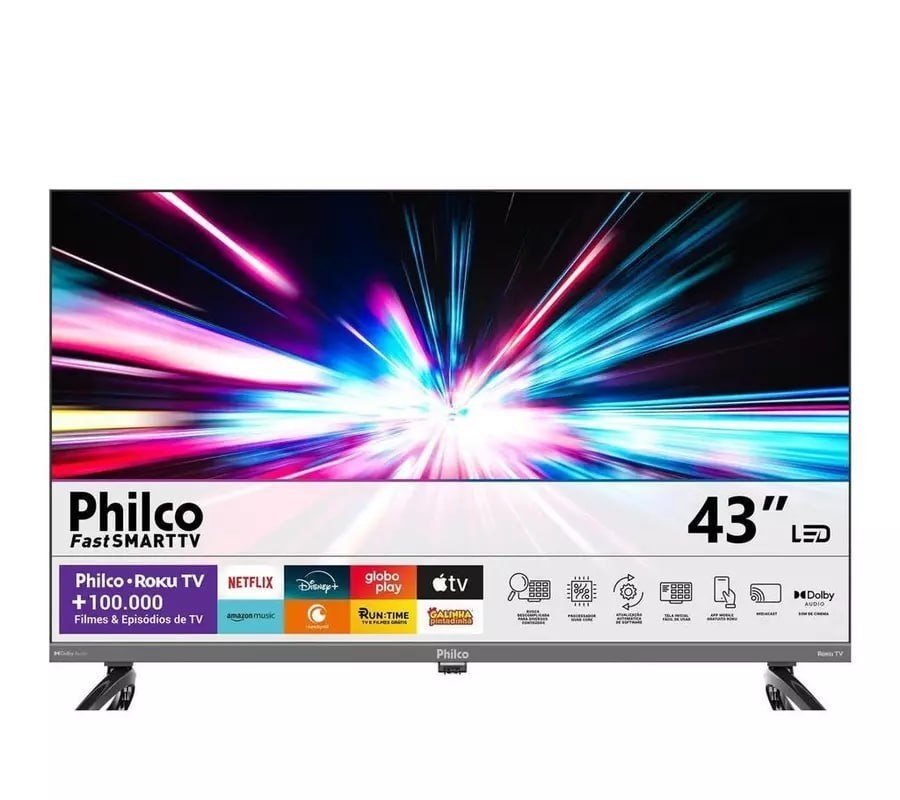 Smart Tv 43 Philco Qled HDR10 Roku Tv P43KRB