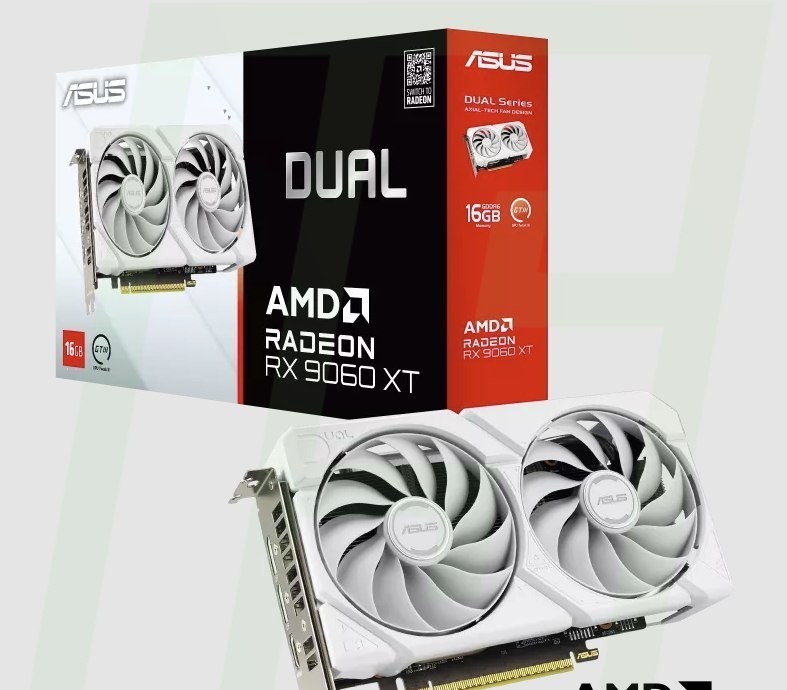RX9060 XT 16GB Placa de Vídeo ASUS Dual RX 9060 XT White Edition AMD Radeon, 16GB, GDDR6 - DUAL-RX9060XT-16G-WHITE