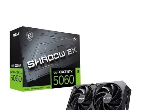 Placa de Vídeo MSI NVIDIA GeForce RTX 5060 SHADOW 2X OC, 8GB, GDDR7, 128 Bits - 912-V537-038