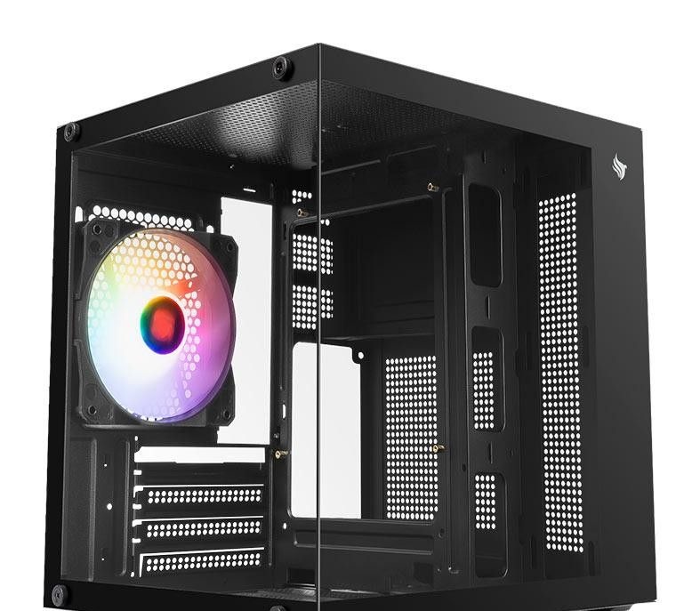 Gabinete Gamer Aquário Pichau Atom, Mini-Tower, Lateral de Vidro, Com 1 Fan, Preto, PG-ATOM-BK
