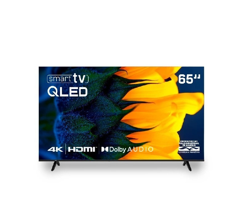 Smart TV HQ QLED 65 Polegadas 4K Dolby Audio Wi-Fi Bluetooth 3 HDMI 2 USB RJ45 Netflix HQ-QLED65SM