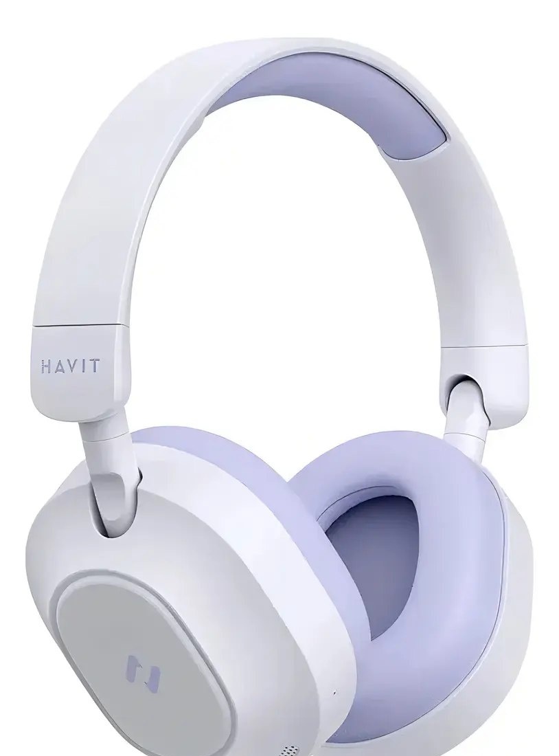 Headphone Gamer Havit H668bt Bluetooth 5.4 Over-ear 3d Multiponto Anc Hibrido 80h Cor Roxa H668 BT