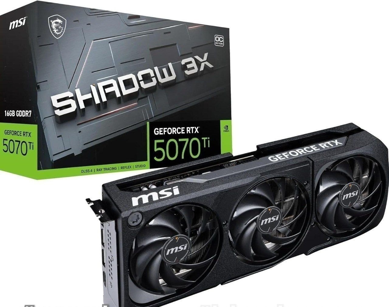 Placa de Vídeo MSI GeForce RTX 5070 Ti 16G Shadow 3X OC  16GB GDDR7 28Gbps256-bit, PCIe 5, Boost 2482MHz, HDMI 2.1b, DisplayPort 2.1b RTX5070 RTX5070TI 5070ti
