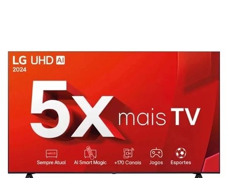 Smart TV LG 55 UHD 4K, 3 HDMI, 2 USB, Bluetooth, Wi-Fi, ThinQ AI, Alexa - 55UT8050PSA