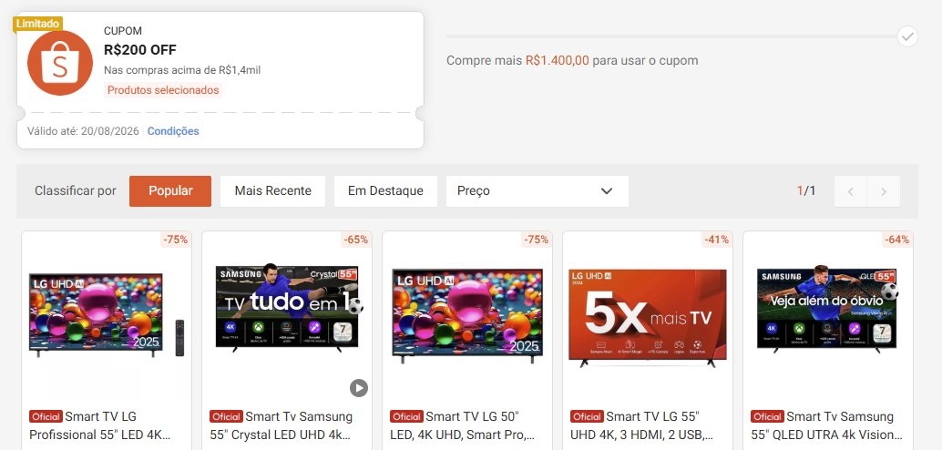 NOVO CUPOM SHOPEE