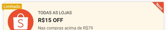 Novo Cupom Shopee