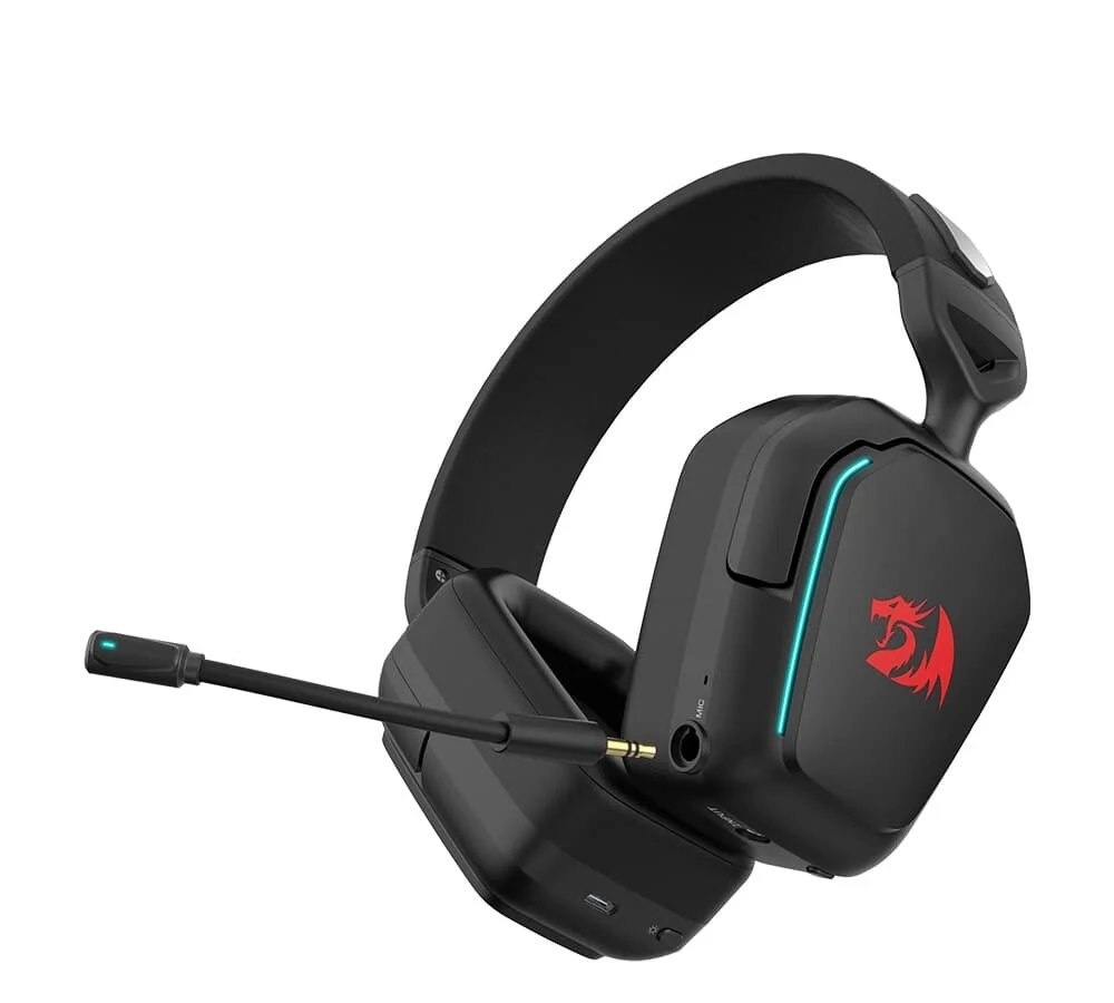 Headset Gamer Sem Fio Redragon Mira 7.1, Bluetooth e 2.4GHz, RGB, Preto - H868