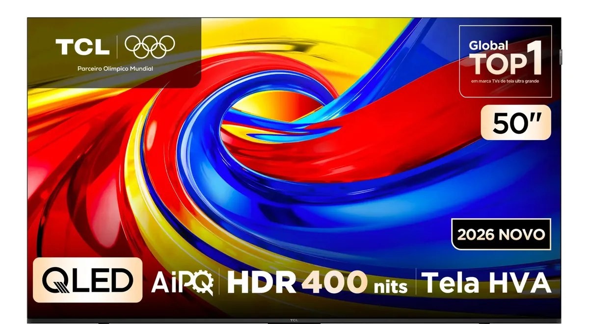Smart TV TCL 50 Polegadas QLED 4K P7L WiFi Bluetooth Google TV HDR10 60 Hz AIPQ 50P7L