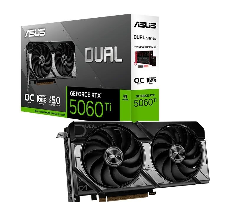 RTX 5060 TI 16GB Placa de Video Asus GeForce RTX5060TI Dual OC, 16GB, GDDR7, 128-bit, DUAL-RTX5060TI-O16G