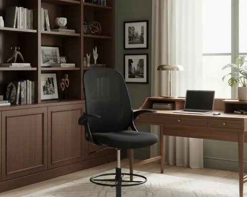 Cadeira De Escritório Ergonômica Caixa Alta Executiva Braços Dobráveis