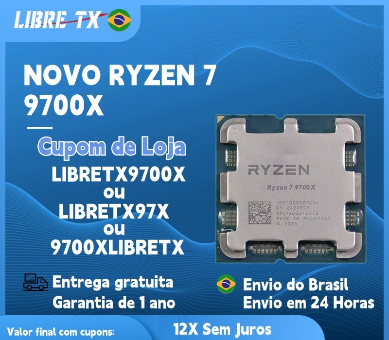 Processador AMD Ryzen 7 9700X Novo