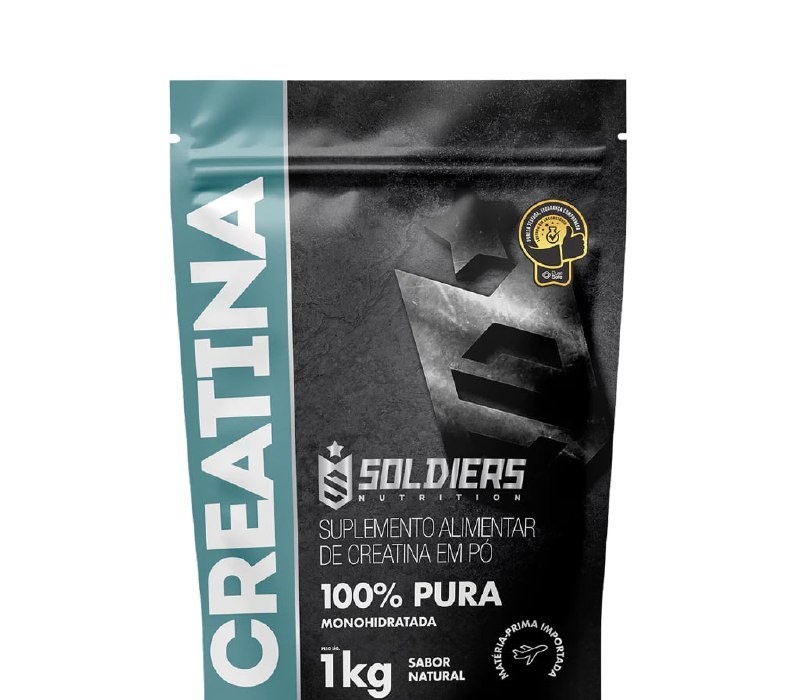 1KG Creatina Suplemento Monohidratada em Pó 100 Pura Importada - Soldiers Nutrition