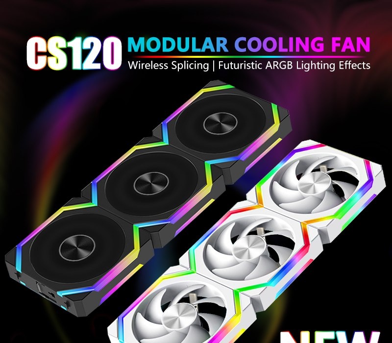 Kit 3 fans UniFan Magnética Jumpeak CS120 aRGB 5v reverse ou normal 360mm cs 120